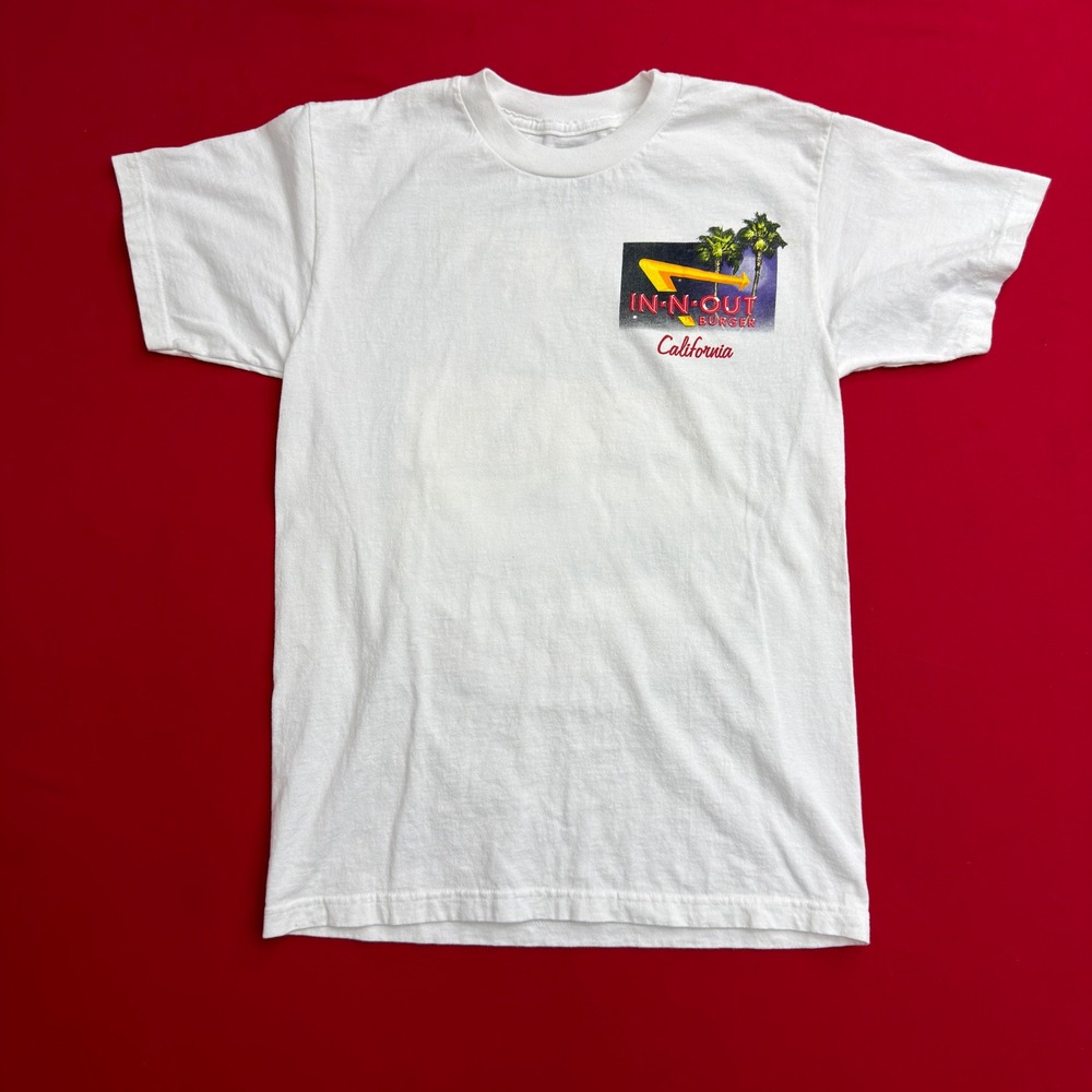 In-N-Out Burger California Classic Car Graphic T-Shirt Mens Small White Cotton - Picture 8 of 8